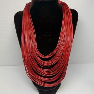 Sassy Jones Mallika Red Multi Strand Necklace New